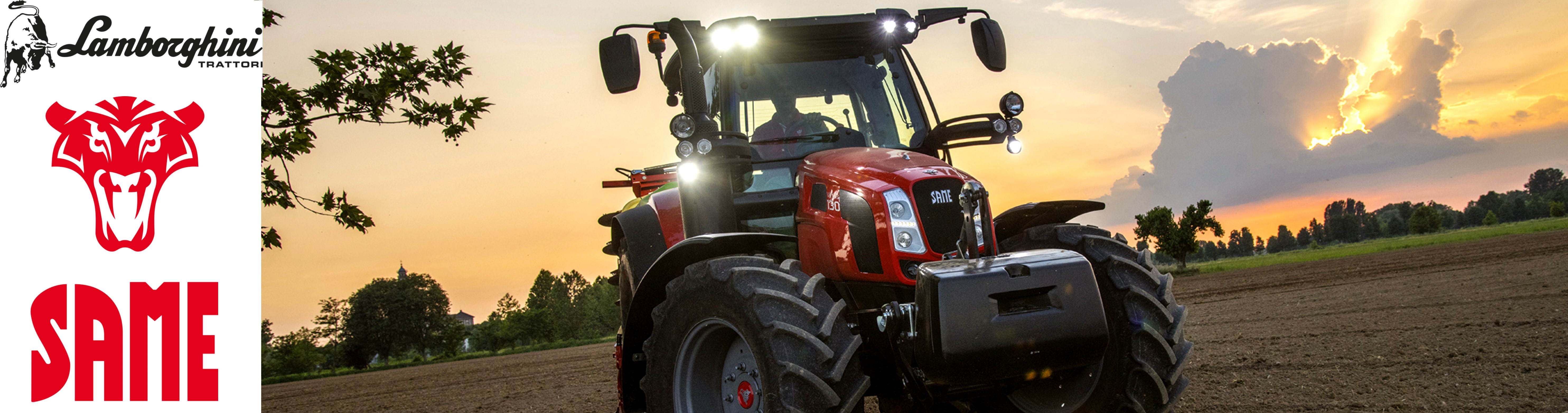 Same Traktor im Sonnenuntergang abgelichtet